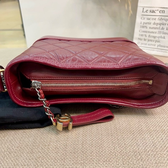 Chanel Aged Calfskin Quilted Small Gabrielle Hobo Burgundy - Picture 7 of 8